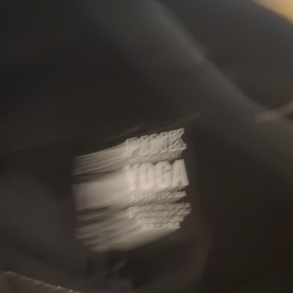 PINK Victoria's Secret Black and Yellow Kids Leggings - Picture 6 of 6